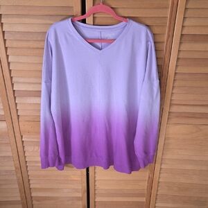 Tek Gear Lavender Dip Dye V-Neck Top